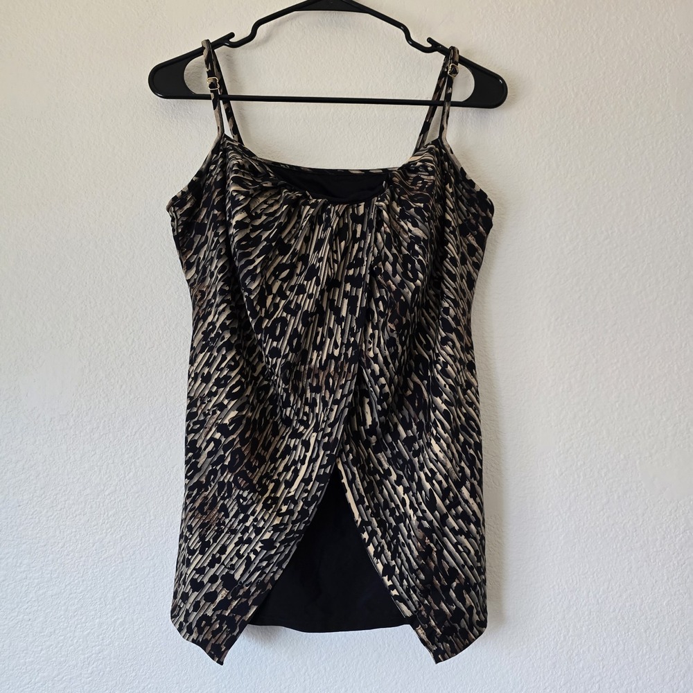 Stylish Black and Brown Women's Swim Dress